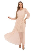 Sukienka IT SK model 21782467 beżowy - FPrice Sukienka IT SK model 21782467 beżowy - FPrice
