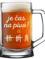 JE ČAS NA PIVO! - pivní sklenice 0,5 l