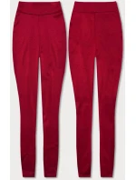 Červené bavlněné dámské legíny model 22002833 - FPrice Červené bavlněné dámské legíny model 22002833 - FPrice