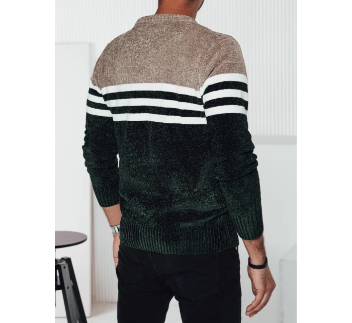Pánský pruhovaný zelený svetr Dstreet model 21982383 - FashionStreet