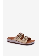 Pohodlné Dámské Žabky S Zlaté model 21664587 - Inblu Pohodlné Dámské Žabky S Zlaté model 21664587 - Inblu
