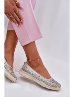 Kožené Lehké Baletky Zlaté model 21697017 - EVENTO