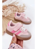 Dětské sportovní sneakers na suchý zip Adelina – růžové