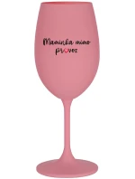 MAMINKA MIMO PROVOZ - růžová sklenice na víno 350 ml