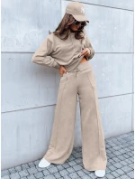Dámská souprava širokých kalhot GALAXY GLOW dark beige FashionStreet AY0909
