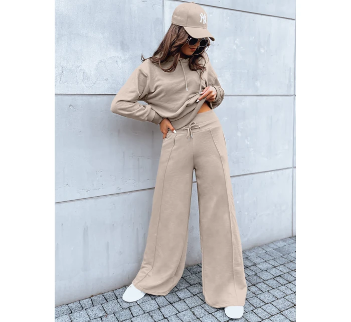 Dámská souprava širokých kalhot GALAXY GLOW dark beige FashionStreet AY0909