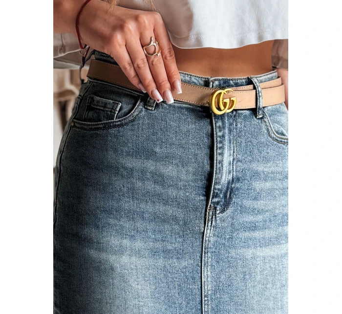 Džínová midi sukně s rozparkem DENIZA modrá FashionStreet CY0484