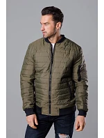 Pánská prošívaná khaki bunda bomber (MY02-3) Pánská prošívaná khaki bunda bomber (MY02-3)