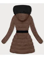 Hnědá péřová dámská zimní bunda (2M-007) Hnědá péřová dámská zimní bunda (2M-007)