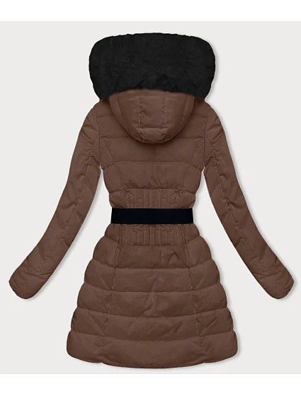 Hnědá péřová dámská zimní bunda model 21245971 - LHD