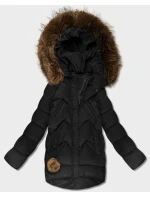 zimowa kurtka damska z kapturem czarna model 21783443 - HAPPY HOUSE zimowa kurtka damska z kapturem czarna model 21783443 - HAPPY HOUSE