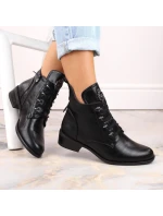 Ploché zateplené boty na podpatku Jezzi W JEZ412A černá Ploché zateplené boty na podpatku Jezzi W JEZ412A černá