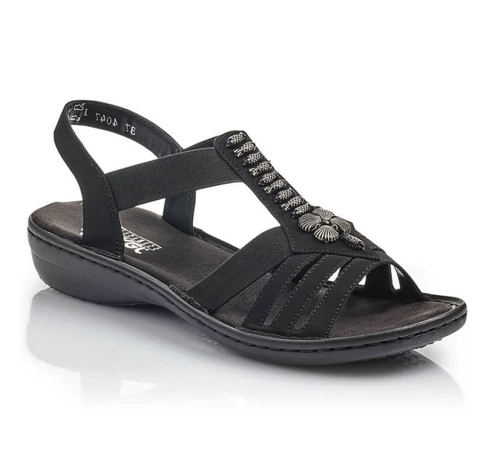 Dámské sandály černé model 22068356 - Rieker Dámské sandály černé model 22068356 - Rieker