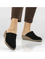 Kožené žabky na platformě černé Filippo DK7567