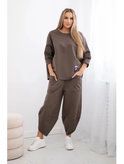 Souprava Punto Milano Winter tepláky + kalhot fango