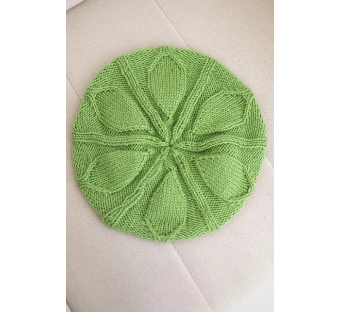 Dámská zimní vlněná čepice baret model 21896598 zelená - K-Fashion