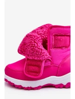 Dětské růžové zateplené sněhule s rzepem Big Star MM374121 Dětské růžové zateplené sněhule s rzepem Big Star MM374121