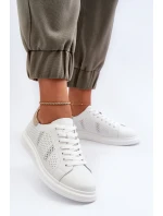 Bílé dámské kožené tenisky S.Barski LR760