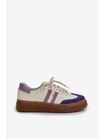 Zazoo N1068 Kožené Nízké Sneakersy Dámské Na Platformě Bílé Zazoo N1068 Kožené Nízké Sneakersy Dámské Na Platformě Bílé