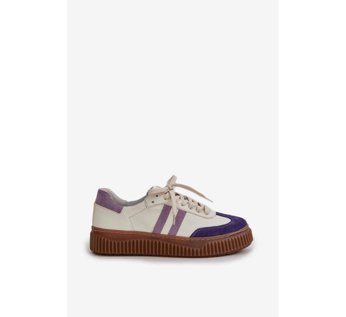 Zazoo N1068 Kožené Nízké Sneakersy Dámské Na Platformě Bílé Zazoo N1068 Kožené Nízké Sneakersy Dámské Na Platformě Bílé