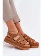 Dámské Sandály Na Platformě Eko Semišové Camel Filisenia Dámské Sandály Na Platformě Eko Semišové Camel Filisenia