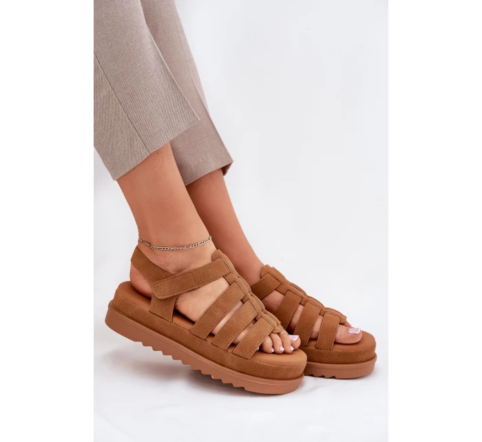 Dámské Sandály Na Platformě Eko Semišové Camel Filisenia Dámské Sandály Na Platformě Eko Semišové Camel Filisenia
