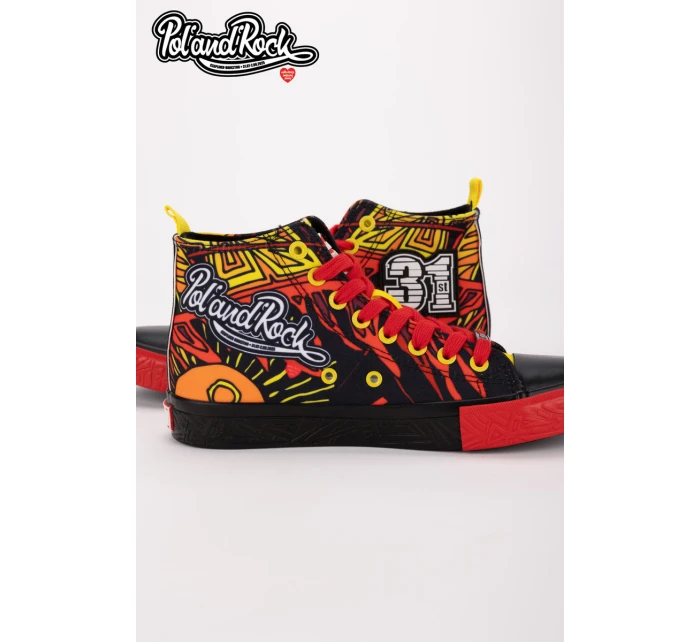 Tenisky Pol'and'Rock Festival X Big Star SS174501 Černo-Červené Tenisky Pol'and'Rock Festival X Big Star SS174501 Černo-Červené