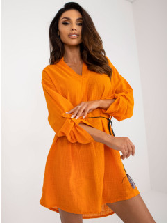 Bavlněné ležérní šaty OCH BELLA v oranžové barvě