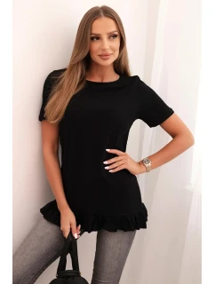 Dámská blůza s volánem dole černá