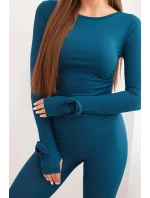 Komplet dámský z pruhované viskózy s dlouhým rukávem a legínami model 21731182 - K-Fashion Komplet dámský z pruhované viskózy s dlouhým rukávem a legínami model 21731182 - K-Fashion