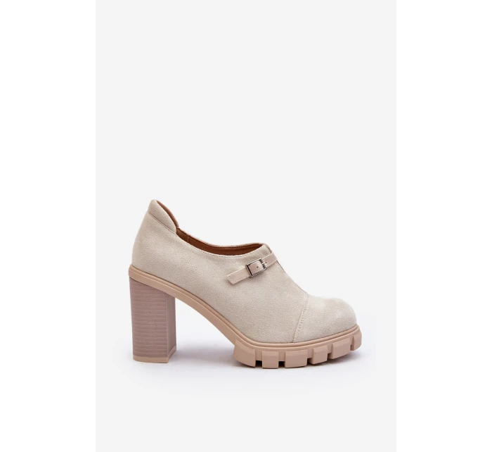 Dámské lodičky na vysokém podpatku světle béžové model 21651896 - Boto