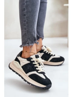 Zateplené dámské kožené sneakersy Big Star OO274A318 HI-POLY SYSTEM černé