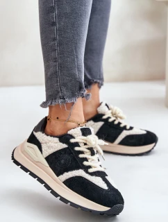 Zateplené dámské kožené sneakersy Big Star OO274A318 HI-POLY SYSTEM černé