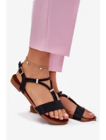 Dámské Plné Sandály S Pásky S.Barski KV51-120 Černé