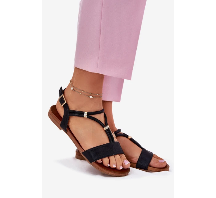 Dámské Plné Sandály S Pásky S.Barski KV51-120 Černé
