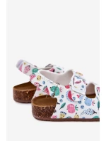 Dětské sandály na korkové podrážce s přezkami ovoce bílé Thessa Dětské sandály na korkové podrážce s přezkami ovoce bílé Thessa