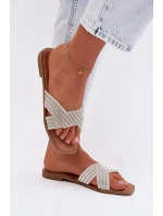 Dámské ploché stříbrné s kamínky model 21997971 - Boto Dámské ploché stříbrné s kamínky model 21997971 - Boto