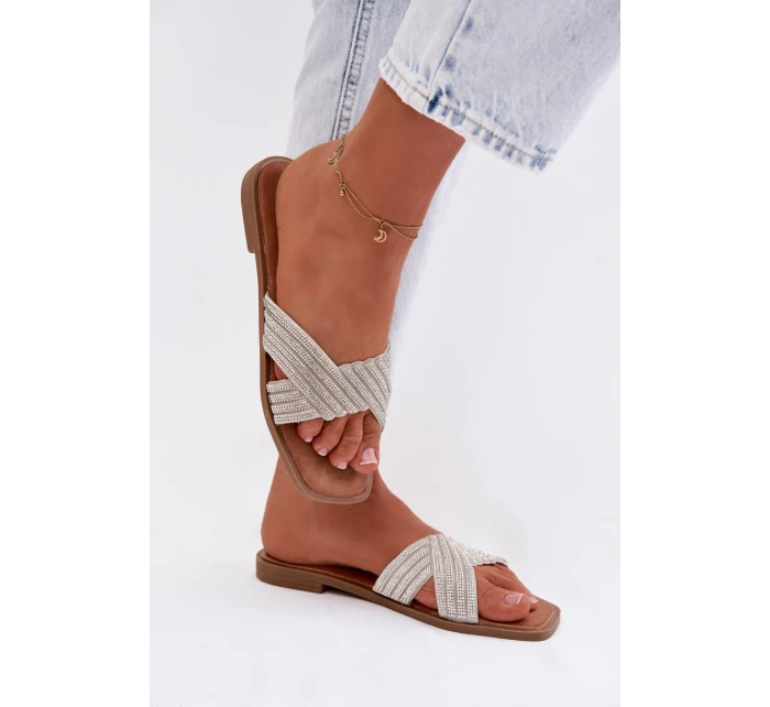 Dámské ploché stříbrné s kamínky model 21997971 - Boto Dámské ploché stříbrné s kamínky model 21997971 - Boto