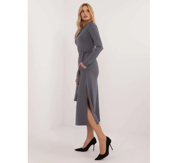 Šaty LK SK model 20546682 tmavě šedé - FPrice Šaty LK SK model 20546682 tmavě šedé - FPrice