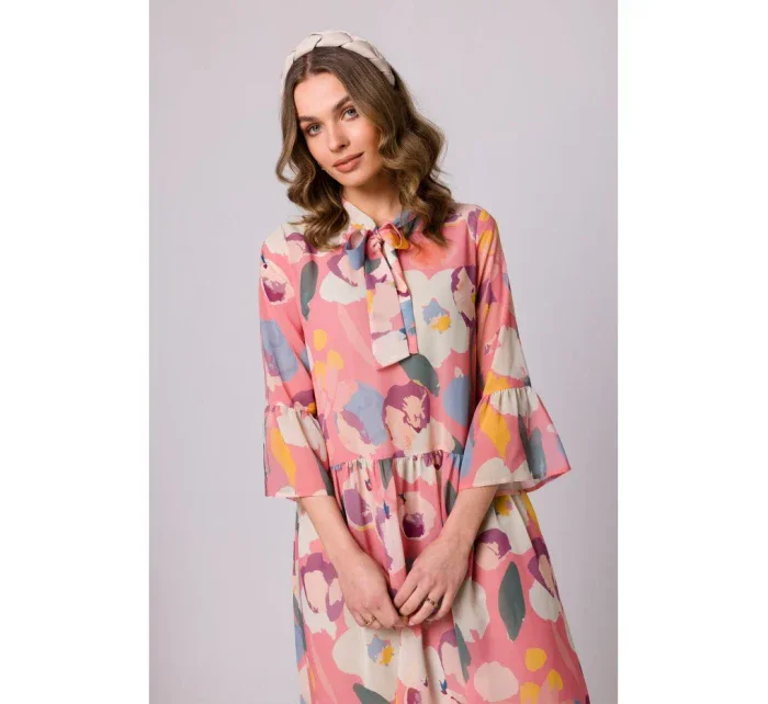 S337 Šifonové šaty s vázaným výstřihem - model 1 S337 Šifonové šaty s vázaným výstřihem - model 1