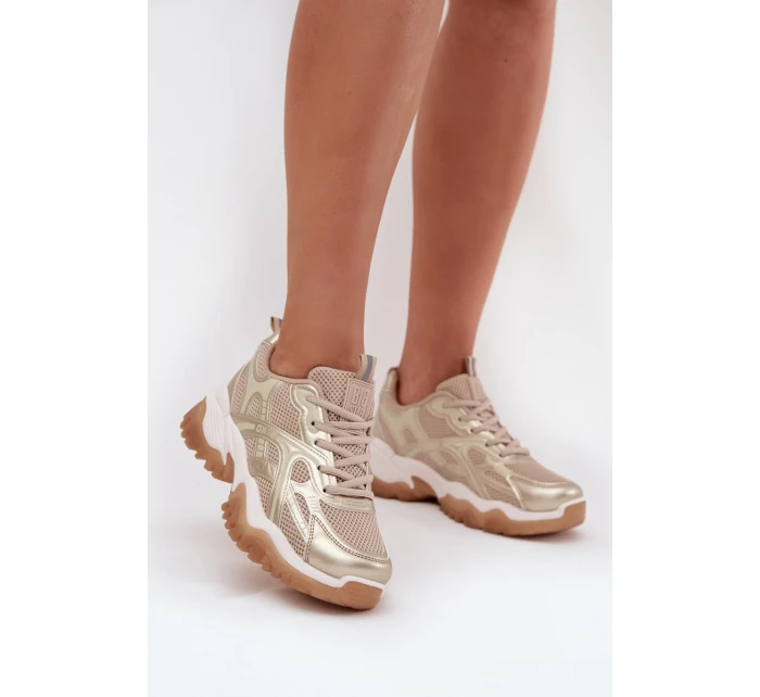 Dámské tenisky Big Star HI-POLY SYSTEM – béžovo/zlaté Dámské tenisky Big Star HI-POLY SYSTEM – béžovo/zlaté