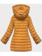 Tmavě žlutá dámská zimní bunda s kožešinovou podšívkou (m-13) Tmavě žlutá dámská zimní bunda s kožešinovou podšívkou (m-13)