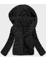 Krátká černá oboustranná dámská zimní bunda (2M-21507)