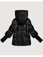 Dámská bunda s pletenými manžetami, oversize, černá (B6078-1) Dámská bunda s pletenými manžetami, oversize, černá (B6078-1)