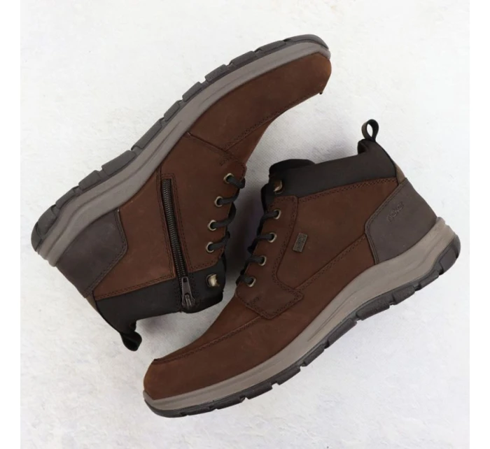 Pánské hnědé kožené nepromokavé boty Rieker 03630-22 Pánské hnědé kožené nepromokavé boty Rieker 03630-22