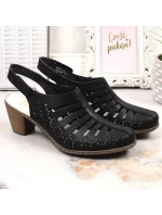 Dámské pohodlné kožené sandály na podpatku model 22021681 - Rieker