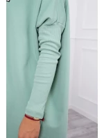 Oversize mikina s asymetrickými boky tmavě mátová