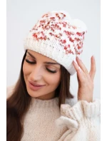 Dámská zimní vlněná čepice s ozdobnými krystalky K399 černá