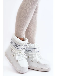 Dámské vázané sněhové boty bílé model 21642432 - Boto