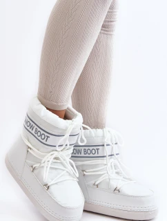 Dámské vázané sněhové boty bílé model 21642432 - Boto